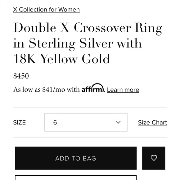 David yurman Double X crossover ring - Picture 4 of 4